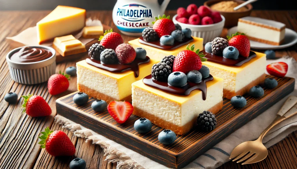 Philadelphia cheesecake bars