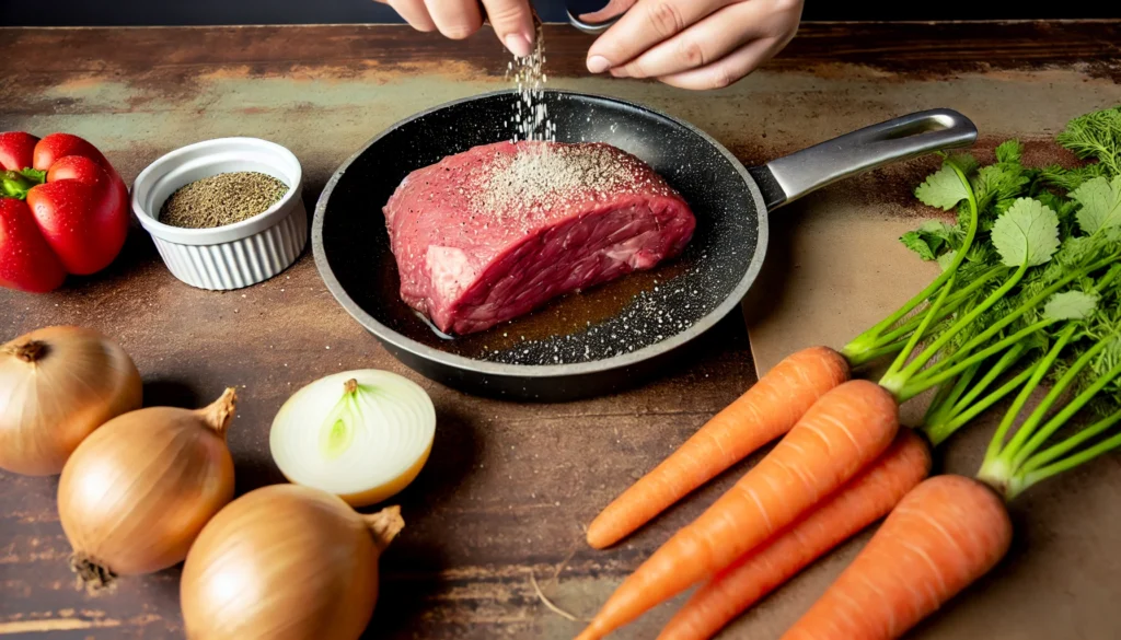 cooking stage of beef Chuck roast recipe