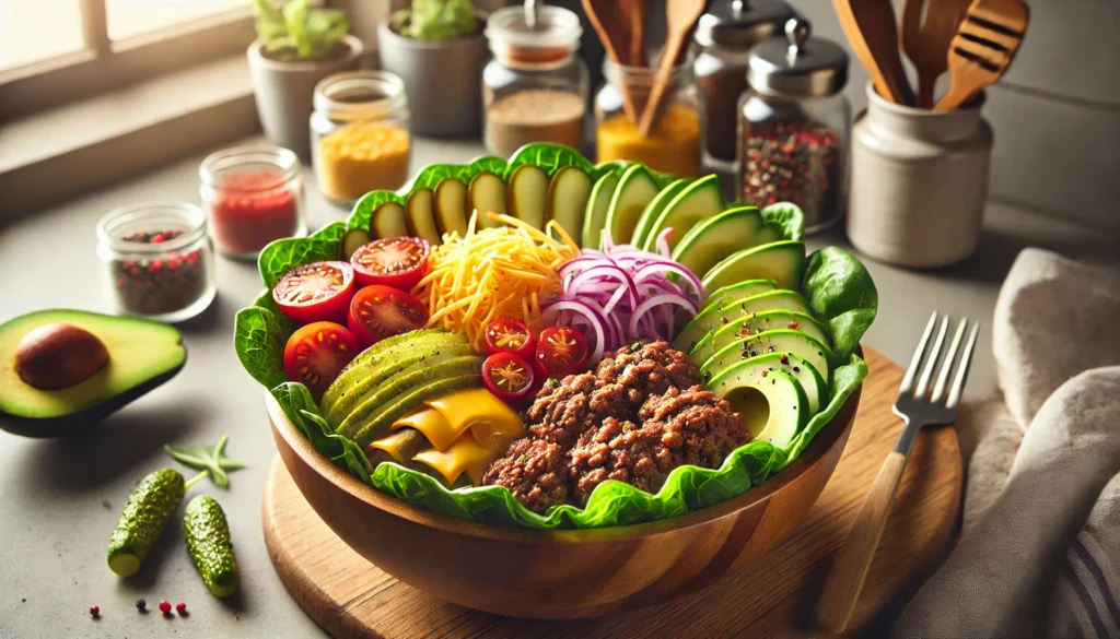 delicious Burger Bowl Recipe​ serving