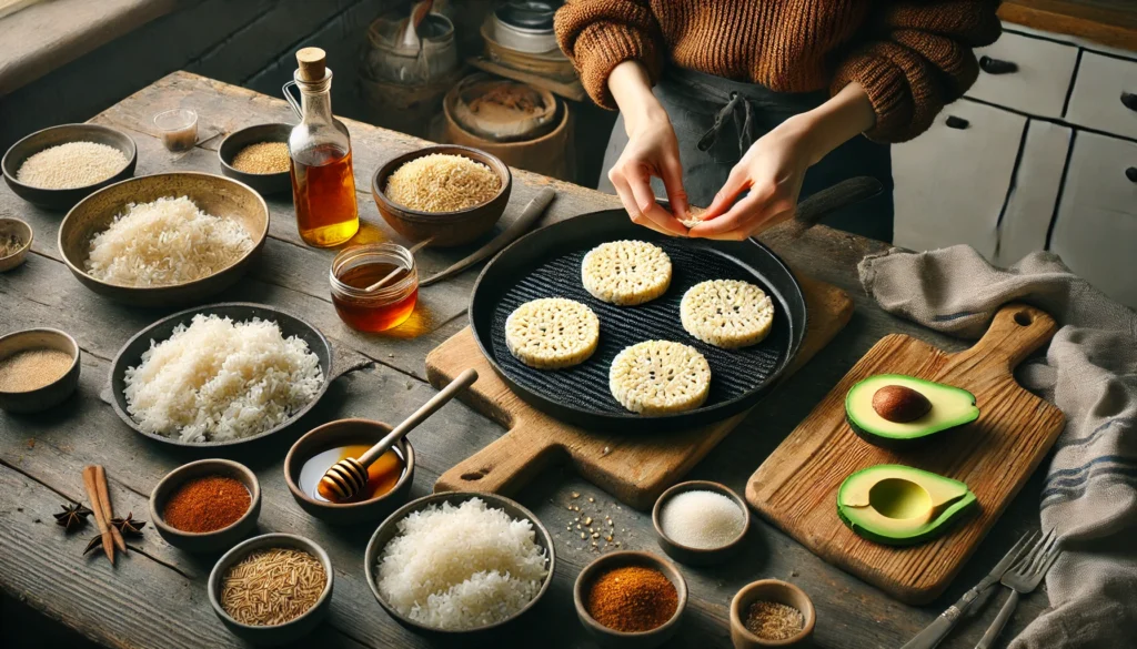 Rice cakes cooking stage