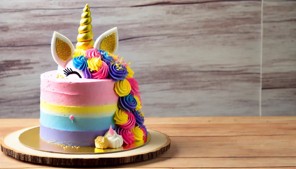 seving dish of Unicorn Cake Recipe