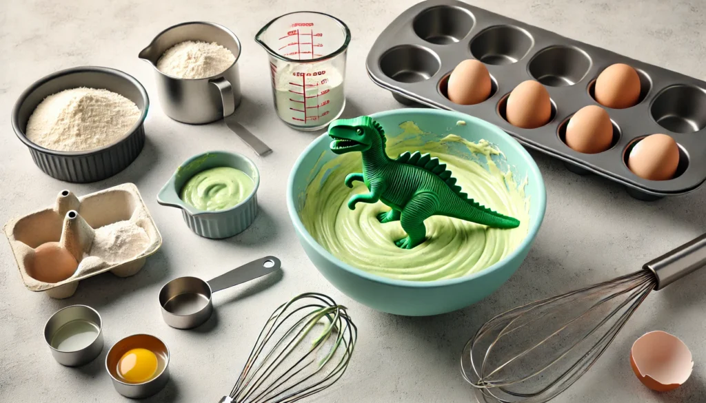 cooking stage of Dinosaur Cake recipe