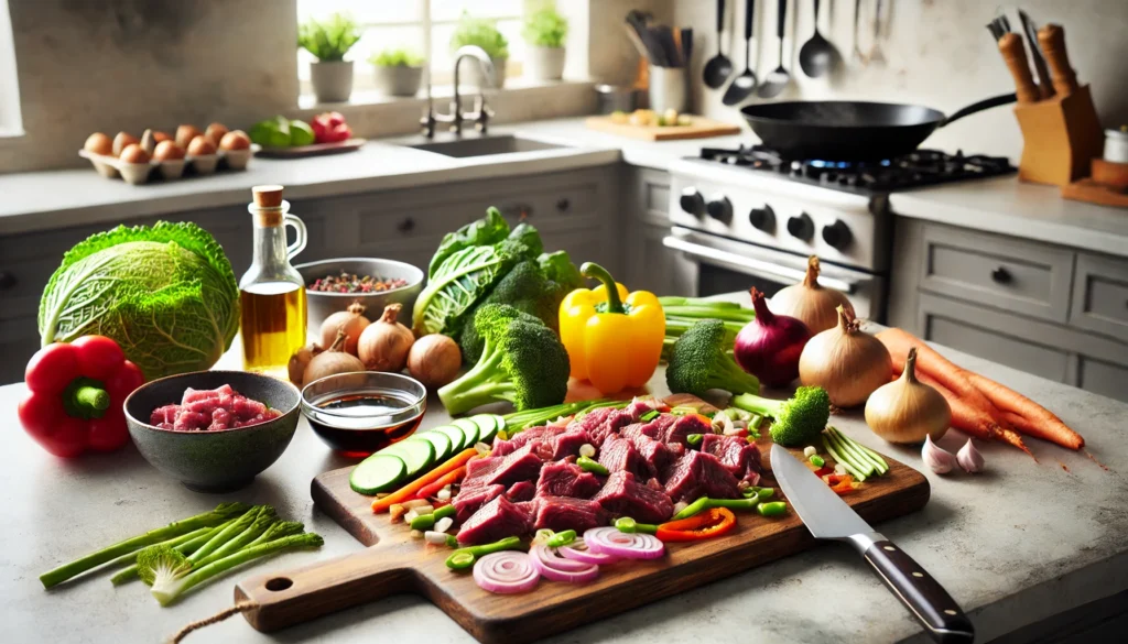 cooking stage of Beef Stir Fry Recipe