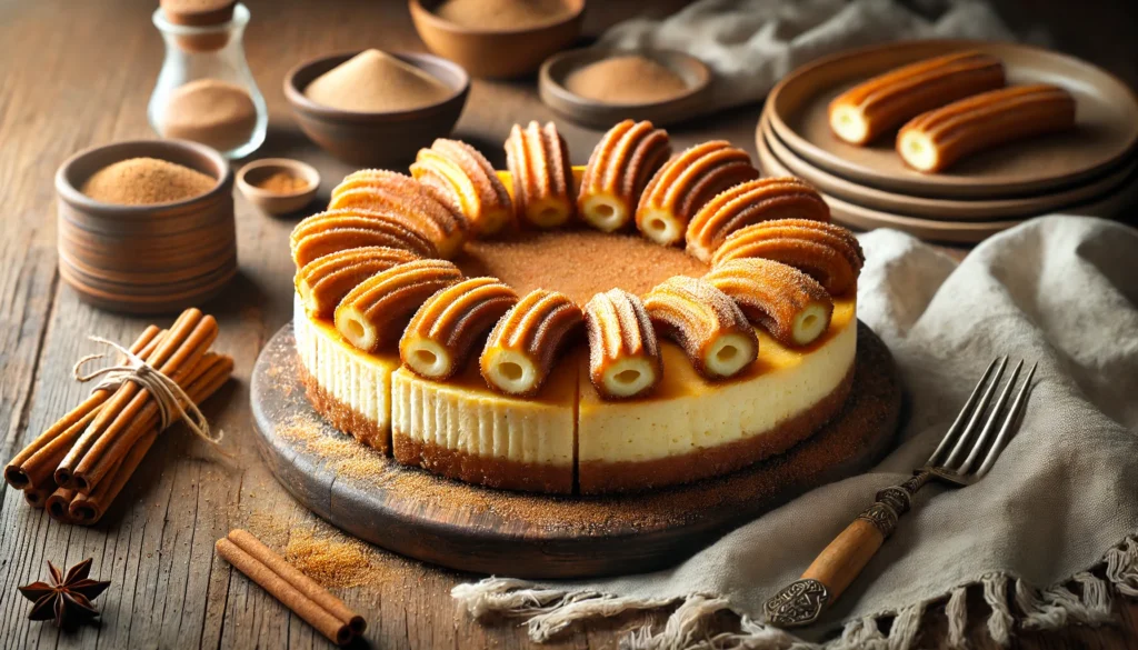 serving dish of Churro Cheesecake​